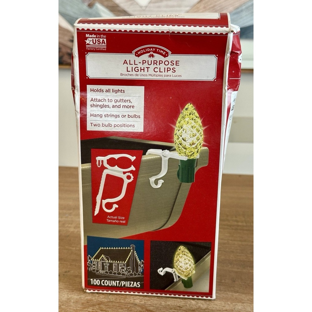 Holiday Time All-Purpose Light Clips, 100 Count, New, Christmas Decorating
